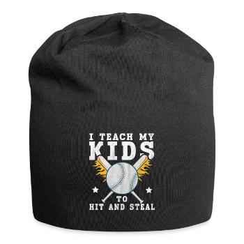 I Teach My Kids To Hit & Steal Baseball Dad - Jersey-Beanie - Schwarz - Vorne