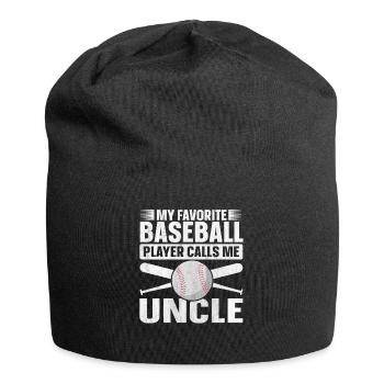 My Favorite Baseball Player Calls Me Uncle - Jersey Beanie - black - Front