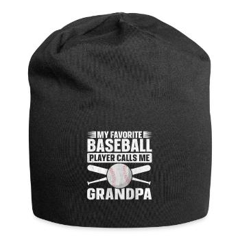 Mon joueur de baseball préféré m’appelle grand-père - Bonnet en jersey - noir - Devant