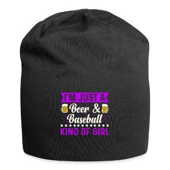 I'm Just A Beer & Baseball Kind Of Girl Baseball - Jersey Beanie - black - Front