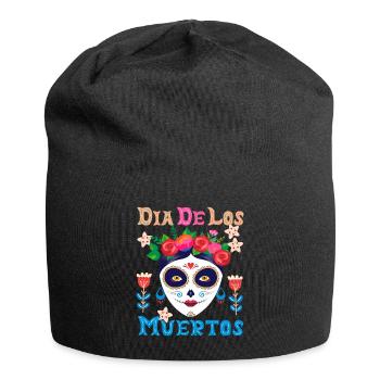 Dia-de-los-Muertos, La-Catrina Mexico, sugar-skull - Jersey Beanie - black - Front