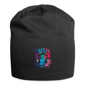 Musican Lover Headphones Just Music - Jersey Beanie - black - Front
