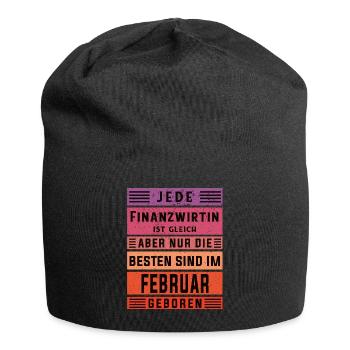 Finanzamt Geburtstag Februar geboren Finanzwirtin - Jersey-Beanie - Schwarz - Vorne