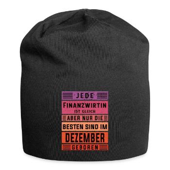 Finanzamt Geburtstag Dezember geboren Finanzwirtin - Jersey-Beanie - Schwarz - Vorne