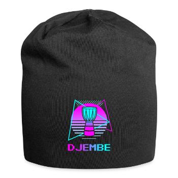 Retro Vintage Classic Djembe Player Instrument - Jersey Beanie - black - Front