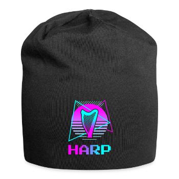 Retro Vintage Classic Harp Instrument Guita - Jersey Beanie - black - Front