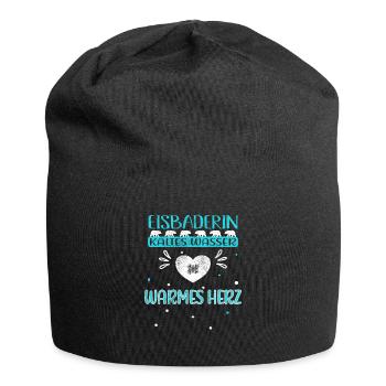 Eisbaderin Schwimmerin Kältebad Eisbaden Winterbad - Jersey-Beanie - Schwarz - Vorne