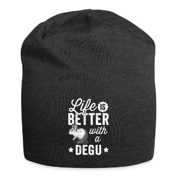 Alles ist besser mit Degu chilenisches Nagetier - Jersey-Beanie - Anthrazit - Vorne