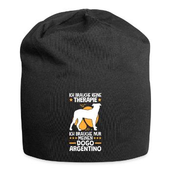 Ich brauche nur meinen Dogo Argentino - Jersey-Beanie - Schwarz - Vorne