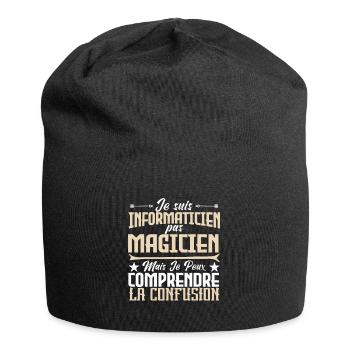 Je suis informaticien pas magicien. - Bonnet en jersey - noir - Devant