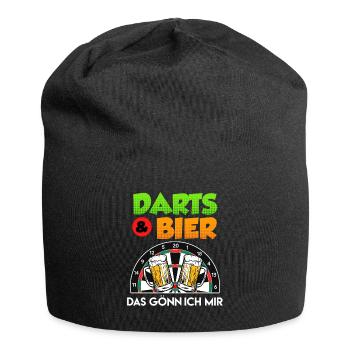 Fléchettes & bière que je m’offre aux joueurs de fléchettes - Bonnet en jersey - noir - Devant