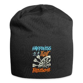 Happiness is a tight Thressome Dart Saying - Jersey Beanie - black - Front