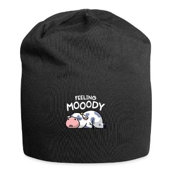 Sentiment Mooody Drôle Vache Moody Lazy Farm Girl - Bonnet en jersey - noir - Devant