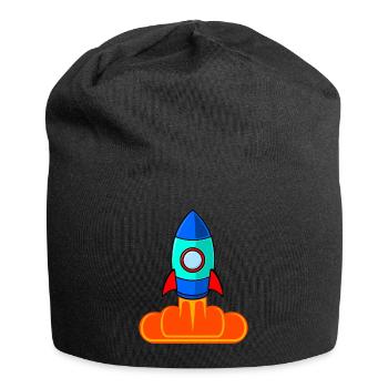 Space Rocket Rocket Launch Kids - Jersey Beanie - black - Front