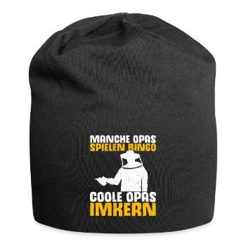 Manche Opas spielen Bingo coole Opas imkern Imker - Jersey-Beanie - Schwarz - Vorne
