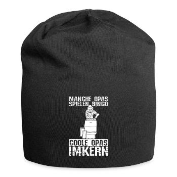 Manche Opas spielen Bingo coole Opas imkern | Imke - Jersey-Beanie - Schwarz - Vorne