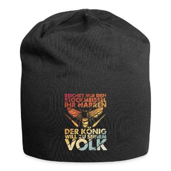 Stockmeissel König Volk Biene Imker Bienenzüchter - Jersey-Beanie - Schwarz - Vorne