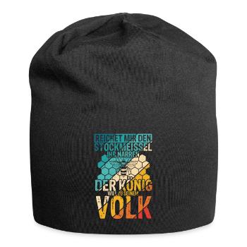 Stockmeissel König Volk Biene Imker Bienenzüchter - Jersey-Beanie - Schwarz - Vorne