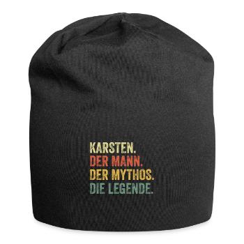 Karsten Mann Mythos Legende Vorname Name - Jersey-Beanie - Schwarz - Vorne