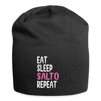 Funny Gymnast idea Eat Sleep Salto Repeat - Jersey Beanie - black - Front