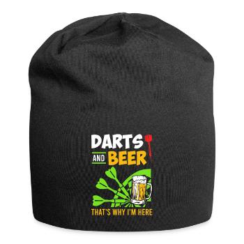 Darts an Beer thats why I am here - Jersey Beanie - black - Front