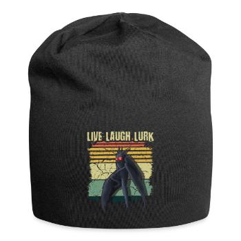 Retro Mothman Moth Man Lurk Cryptid Halloween - Jersey Beanie - black - Front