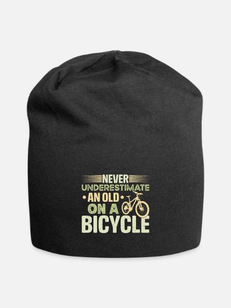 Mann Frau älter Fahrrad Radfahrer - Jersey-Beanie - Schwarz