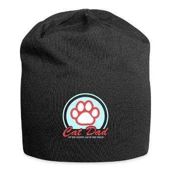 Katzenpapa Cat Dad Katzen Katzenbesitzer Geschenk - Jersey-Beanie - Schwarz - Vorne
