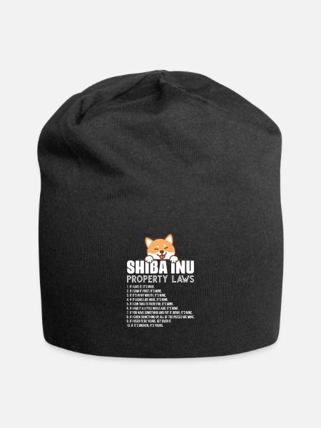 Shiba Inu - Jersey Beanie - black