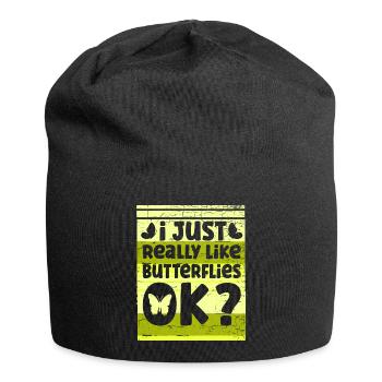 Schmetterling Spruch Falter - Jersey-Beanie - Schwarz - Vorne
