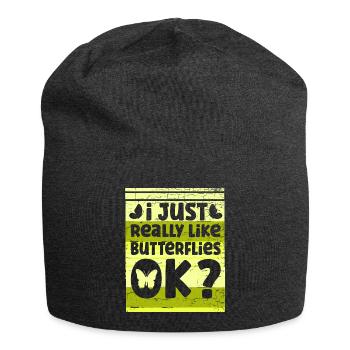 Schmetterling Spruch Falter - Jersey-Beanie - Anthrazit - Vorne
