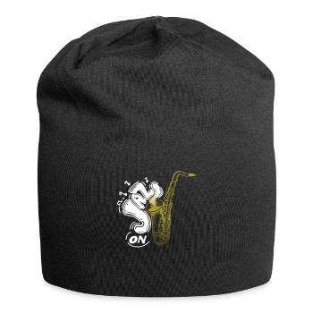 Music Retro Blues Play Saxophone-jazz - Jersey Beanie - black - Front