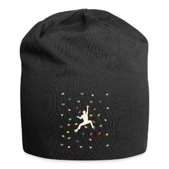 Bouldern, Klettern Freiklettern Kletterhalle - Jersey-Beanie - Schwarz - Vorne