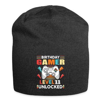 Geburtstag Gamer Level 11 Unlocked - Jersey-Beanie - Anthrazit - Vorne