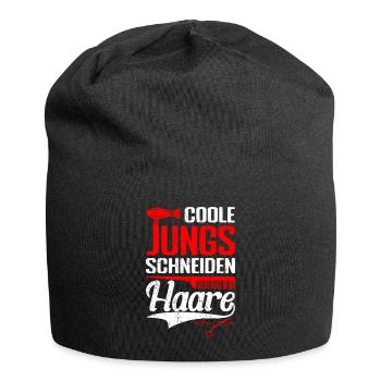 Coole Jungs schneiden Haare - Friseur Barber Gesch - Jersey-Beanie - Schwarz - Vorne