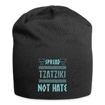 Griechische Mythologie und Griechisches Essen - Jersey-Beanie - Schwarz - Vorne