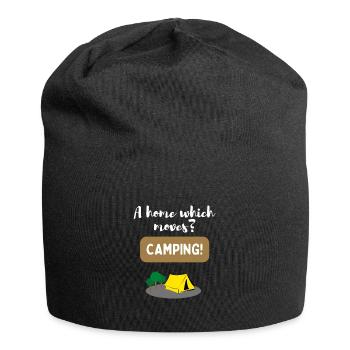 A house that moves? Camping! - Jersey Beanie - black - Front