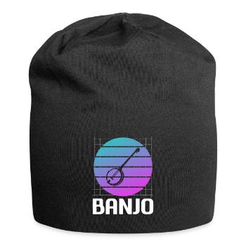 Retro Vintage Classic Banjo Instrument Banjoist - Jersey Beanie - black - Front