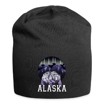 Alaska Gift USA Nature Bear Denali Grizzly Forest - Jersey Beanie - black - Front