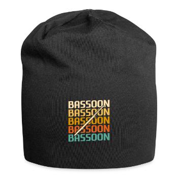 Retro Vintage Classic Bassoon Player Instrument - Jersey-Beanie - Schwarz - Vorne