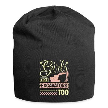 Girls like excavators too - Jersey-Beanie - Schwarz - Vorne