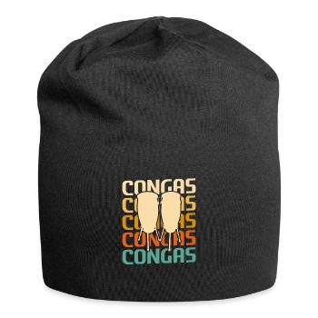 Retro Vintage Classic Congas Player Instrument - Jersey-Beanie - Schwarz - Vorne
