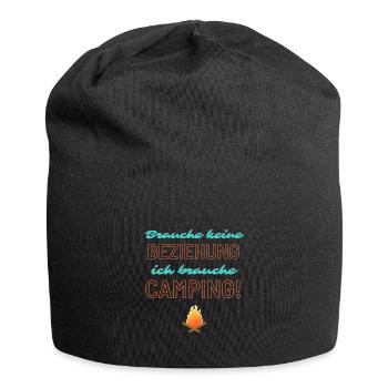keine Beziehung - Camping! - Jersey-Beanie - Schwarz - Vorne