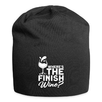 Wheres The Finish Wine? Wine Alcohol - Jersey Beanie - black - Front