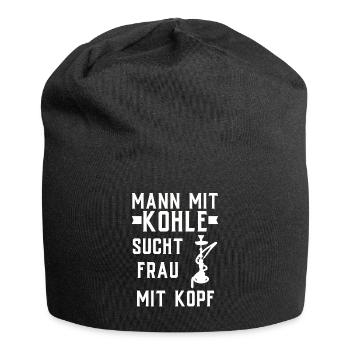 Shisha Geschenk für Wasserpfeife Shishabar Pfeife - Jersey-Beanie - Schwarz - Vorne