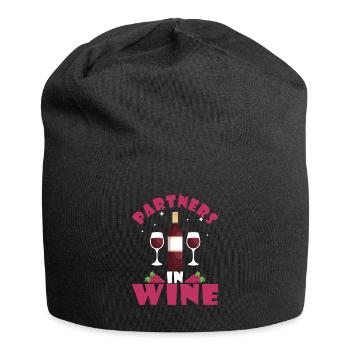 Partners In Wine Wine Alcohol - Jersey Beanie - black - Front