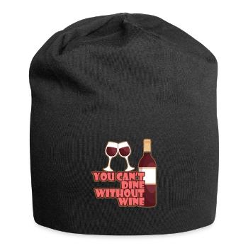 You Cant Dine Without Wine Wine Alcohol - Jersey Beanie - black - Front
