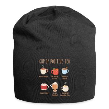 Positivity Cup Drinks Motivational Inspirational - Jersey Beanie - black - Front