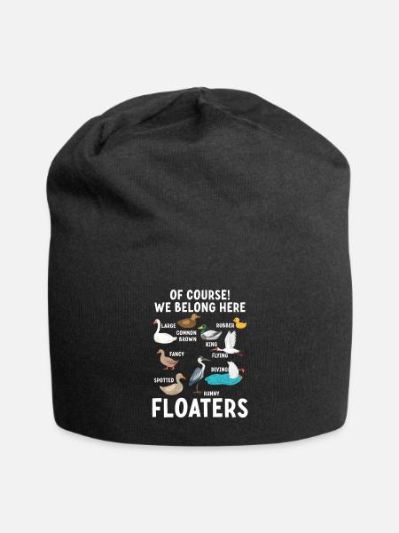 Funny Animals Birds Floaters We Belong Here - Jersey Beanie - black
