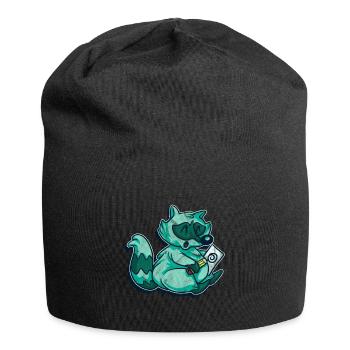 Raton laveur Raton laveur Animal Cadeau Furet Martre - Bonnet en jersey - noir - Devant